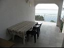 Apartmanok Jase - 30 m from beach : SA1-crvena kuhinja(2), A2(4), SA3(2+1), SA4-bijela kuhinja(2) Lukovo Sugarje - Riviera Senj  - Apartmanstudió - SA1-crvena kuhinja(2): terasz