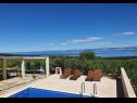 Házak a pihenésre Mario - with pool & sea view: H(4+2) Supetar - Brac sziget  - Horvátország  - nyitott medence (ház és környéke)