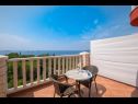 Apartmanok és szobák Villa Bouganvillea - sea view & garden: A1 Deluxe (2+1), A2 Superior (2+1), A3 Comfort (2+1), A4 Premium (2+1), R1 Deluxe (2), R2 Comfort (2) Mlini - Riviera Dubrovnik  - Szoba - R1 Deluxe (2): a terasz kilátása