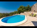 Házak a pihenésre Stone - pool house: H(4) Babino Polje - Mljet sziget  - Horvátország  - medence (ház és környéke)