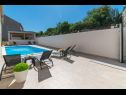Apartmanok Lux 3 - heated pool: A5(4+2), A6(4+2) Marina - Riviera Trogir  - medence